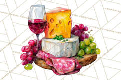 Watercolor Wine Clipart, Drinking Wine Png, Sublimation Product Image 4