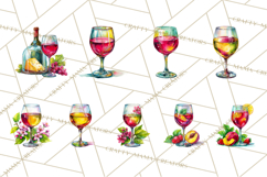Watercolor Wine Clipart, Drinking Wine Png, Sublimation Product Image 9