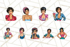 Vintage 1950s Housewife Clipart, Retro Woman Png Files Product Image 9