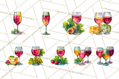 Watercolor Wine Clipart, Drinking Wine Png, Sublimation Product Image 7