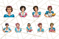 Vintage 1950s Housewife Clipart, Retro Woman Png Files Product Image 2