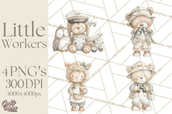 Plush Occupation Animals Career Clipart PNG Product Image 1