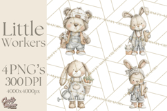 Plush Occupation Animals Career Clipart PNG Product Image 1