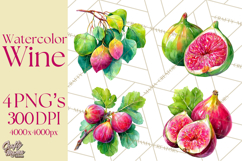 Watercolor Wine Clipart, Drinking Wine Png, Sublimation Product Image 1