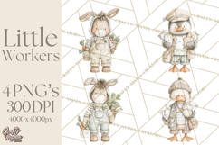 Plush Occupation Animals Career Clipart PNG Product Image 1