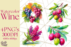 Watercolor Wine Clipart, Drinking Wine Png, Sublimation Product Image 1