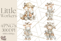 Plush Occupation Animals Career Clipart PNG Product Image 1