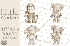 Plush Occupation Animals Career Clipart PNG Product Image 1