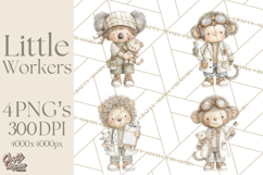 Plush Occupation Animals Career Clipart PNG Product Image 1