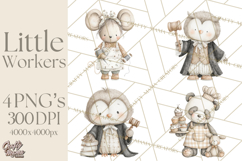 Plush Occupation Animals Career Clipart PNG Product Image 1