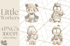 Plush Occupation Animals Career Clipart PNG Product Image 1