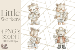 Plush Occupation Animals Career Clipart PNG Product Image 1