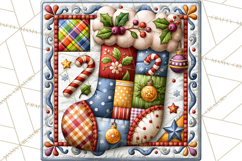 Christmas Quilt Square Patterns PNG Product Image 3