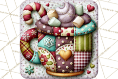 Christmas Quilt Square Patterns PNG Product Image 3