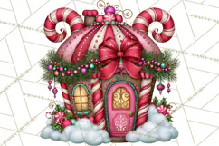 Bright Candy Christmas Village PNG, Whimsical Christmas Product Image 5