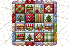 Christmas Quilt Square Patterns PNG Product Image 5