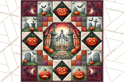 Halloween Quilt Square Patterns PNG Clipart Product Image 3