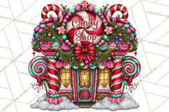Bright Candy Christmas Village PNG, Whimsical Christmas Product Image 5