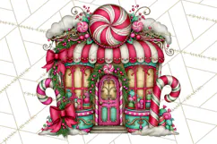 Bright Candy Christmas Village PNG, Whimsical Christmas Product Image 3