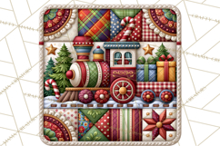 Christmas Quilt Square Patterns PNG Product Image 4