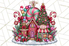 Bright Candy Christmas Village PNG, Whimsical Christmas Product Image 3