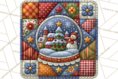 Christmas Quilt Square Patterns PNG Product Image 4