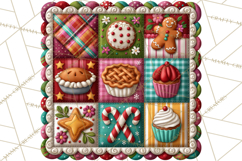 Christmas Quilt Square Patterns PNG Product Image 3