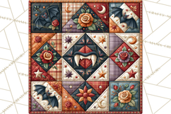 Halloween Quilt Square Patterns PNG Clipart Product Image 3