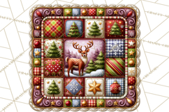 Christmas Quilt Square Patterns PNG Product Image 5