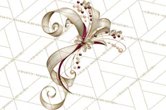 Elegant Christmas Clipart PNG, Burgundy Antique Gold Product Image 5