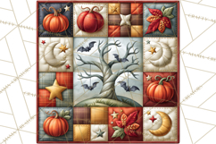 Halloween Quilt Square Patterns PNG Clipart Product Image 3