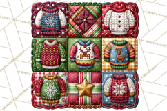 Christmas Quilt Square Patterns PNG Product Image 4