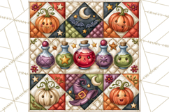 Halloween Quilt Square Patterns PNG Clipart Product Image 4