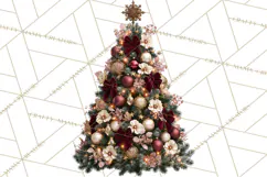 Elegant Christmas Clipart PNG, Burgundy Antique Gold Product Image 2