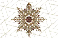 Elegant Christmas Clipart PNG, Burgundy Antique Gold Product Image 3