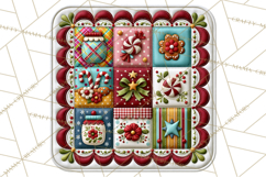 Christmas Quilt Square Patterns PNG Product Image 4