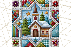 Christmas Quilt Square Patterns PNG Product Image 5