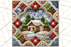 Christmas Quilt Square Patterns PNG Product Image 3