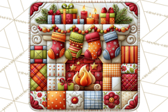 Christmas Quilt Square Patterns PNG Product Image 4