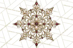 Elegant Christmas Clipart PNG, Burgundy Antique Gold Product Image 5
