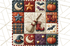 Halloween Quilt Square Patterns PNG Clipart Product Image 3