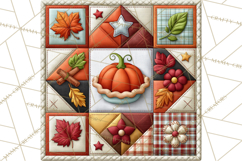 Halloween Quilt Square Patterns PNG Clipart Product Image 2