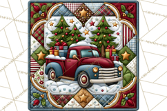 Christmas Quilt Square Patterns PNG Product Image 3