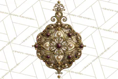 Elegant Christmas Clipart PNG, Burgundy Antique Gold Product Image 3