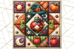 Halloween Quilt Square Patterns PNG Clipart Product Image 3