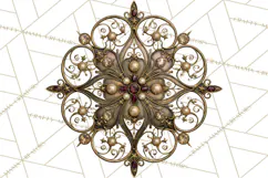 Elegant Christmas Clipart PNG, Burgundy Antique Gold Product Image 4