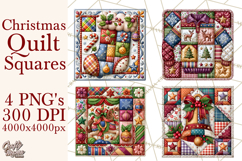 Christmas Quilt Square Patterns PNG Product Image 1