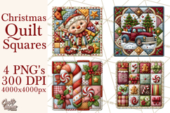 Christmas Quilt Square Patterns PNG Product Image 1