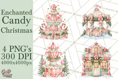 Candy Christmas Village PNG, Enchanted Christmas Decorations Product Image 1
