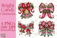 Bright Candy Christmas Village PNG, Whimsical Christmas Product Image 1